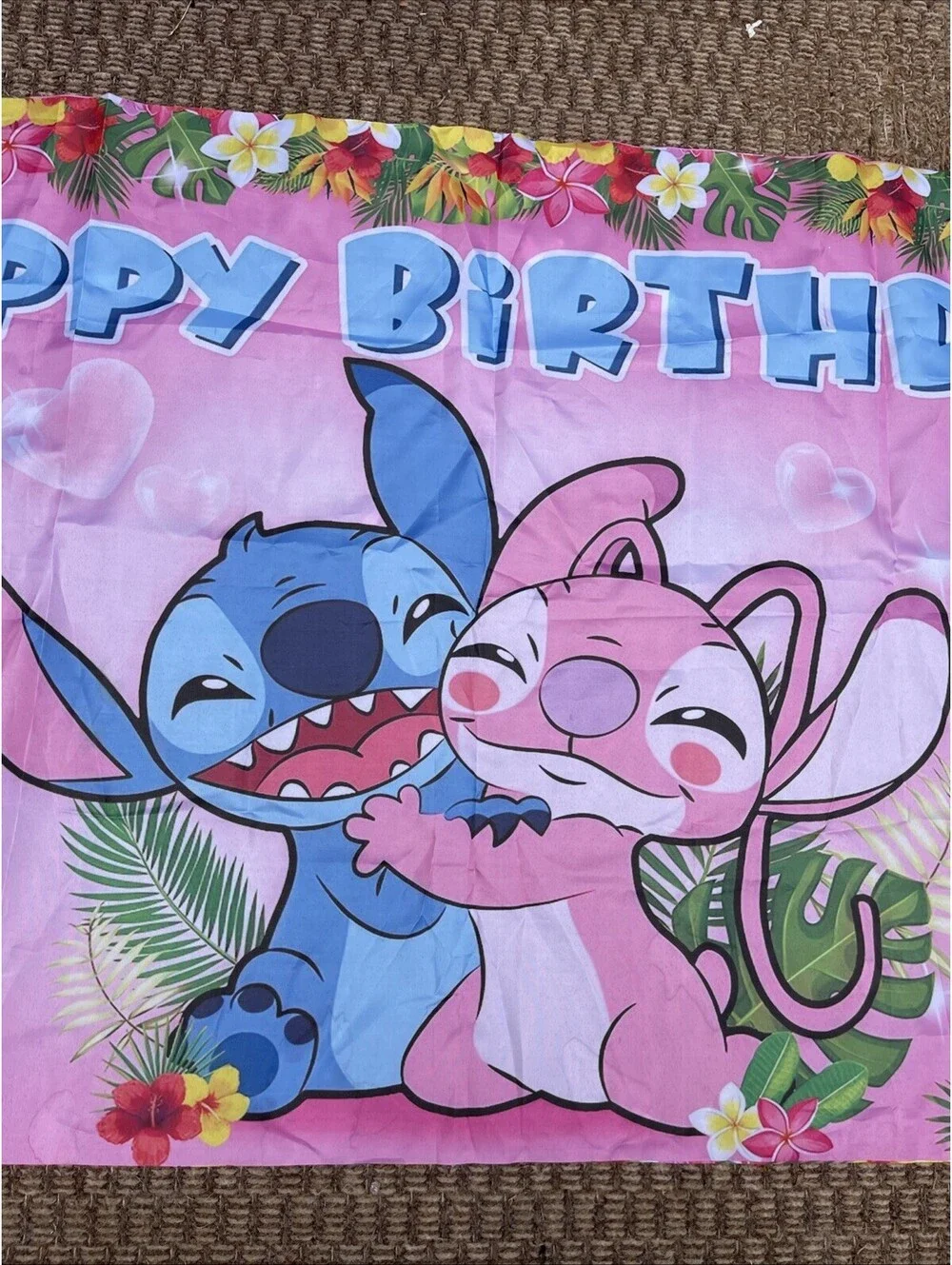 Lilo And Stitch Happy Birthday Banner 49 X 31 Inches